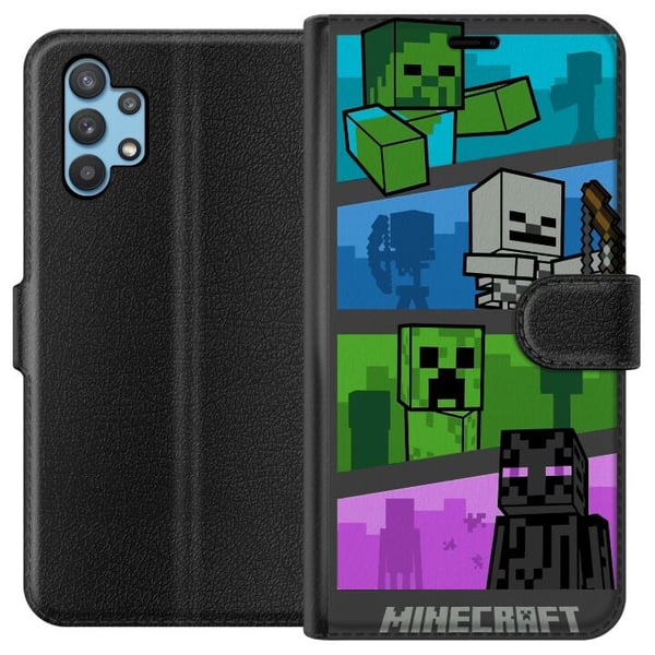 Kompatibelt Plånboksfodral till Samsung Galaxy A32 5G Minecraft Kompatibelt Plånboksfodral till Samsung Galaxy A32 5G Minecraft
