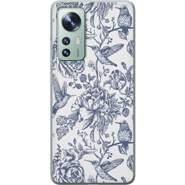 Kompatibelt Mobilskal till Xiaomi 12 Blomster & Fåglar – romantiskt mönster i vintage-stil