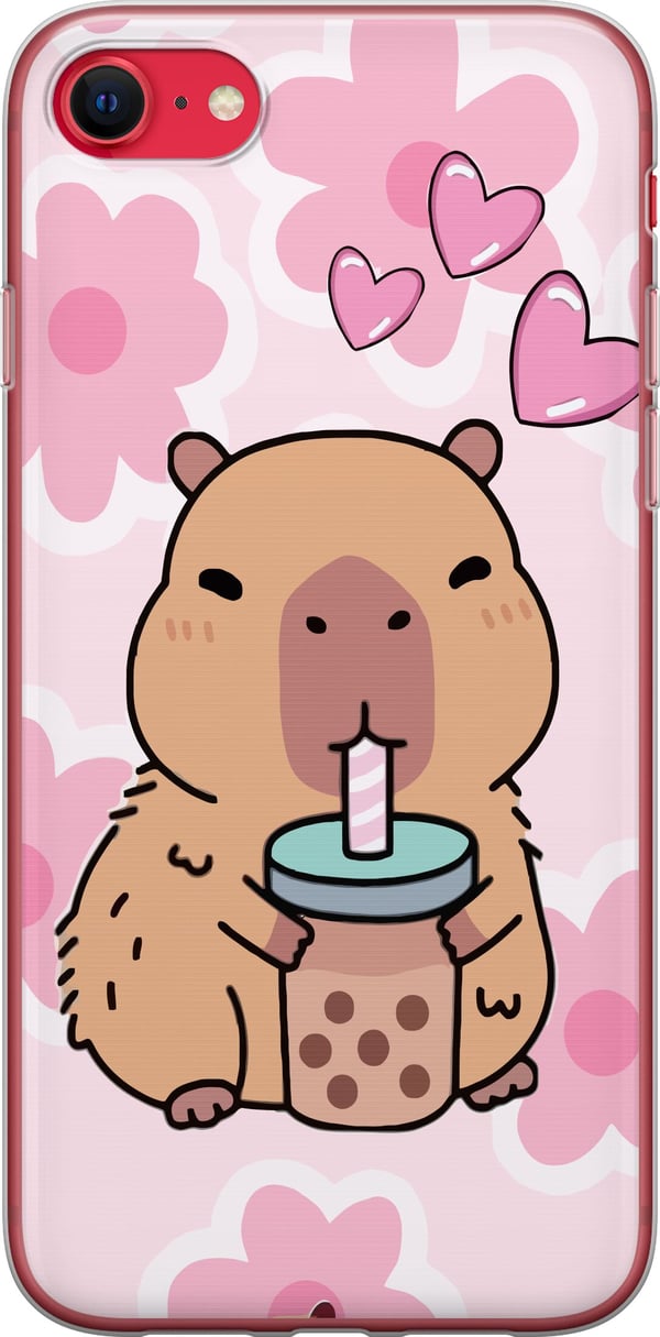 Kompatibelt Mobildeksel til Apple iPhone 8 Kawaii Capybara Hjerteanime Stil Søt Design Dyretema TikTok Populær Gave Jente