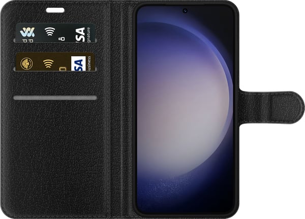 Kompatibelt Plånboksfodral till Samsung Galaxy S23 Giraff med bubbelgum rolig färgstark design i stadsmiljö popkonststil med lekfull energi humor och