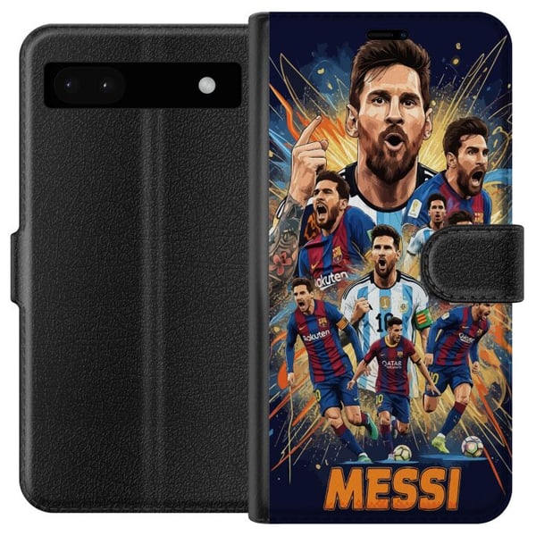 Yhteensopiva Lompakkokotelo Google Pixel 6a Messi-juliste Argentiina Barcelona jalkapallolegenda GOAT maailmanmestaruuskilpailut numero 10 jalkapallo