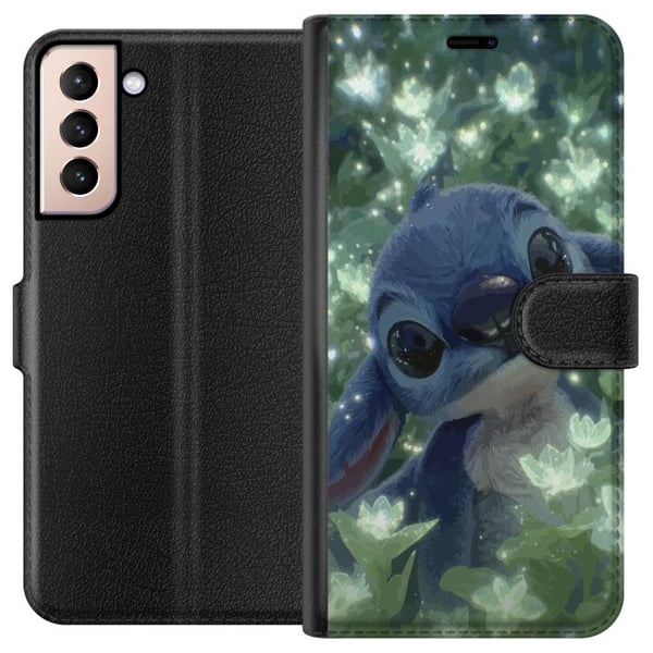 Yhteensopiva Lompakkokotelo Samsung Galaxy S21 Disney Stitch kawaii-hahmo kukalla