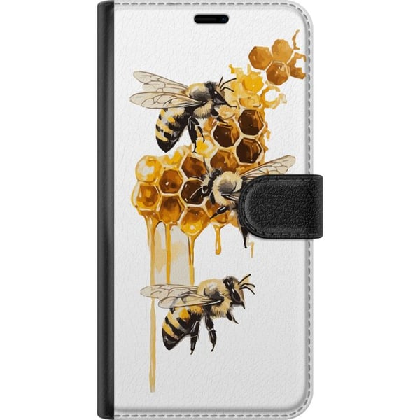 Kompatibelt Lommeboketui til Apple iPhone 13 mini Bier og honningkaker i gylne farger, naturinspirert design med varm tone og sommerfølelse