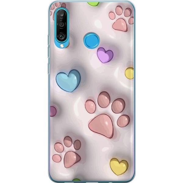 Kompatibelt Mobilskal till Huawei P30 lite Fluffiga Tassar