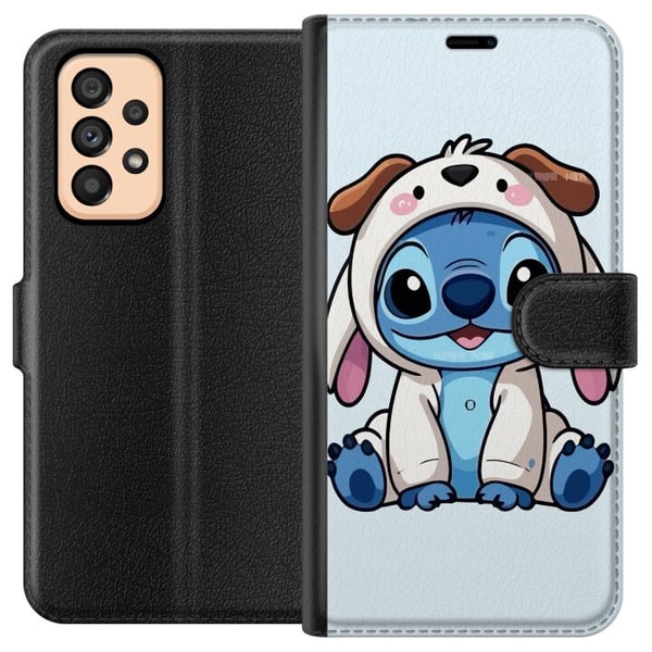 Kompatibel Tegnebogsetui til Samsung Galaxy A53 5G Stitch Hundkostym Lilo & Stitch Disney Roligt Motiv Blå