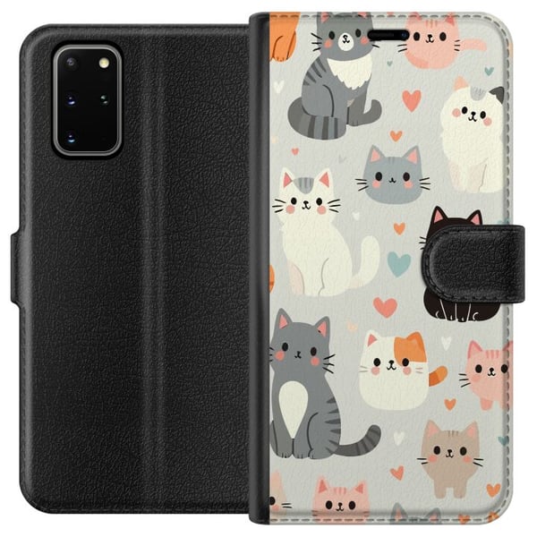 Kompatibelt Plånboksfodral till Samsung Galaxy S20+ Katter Kompatibelt Plånboksfodral till Samsung Galaxy S20+ Katter