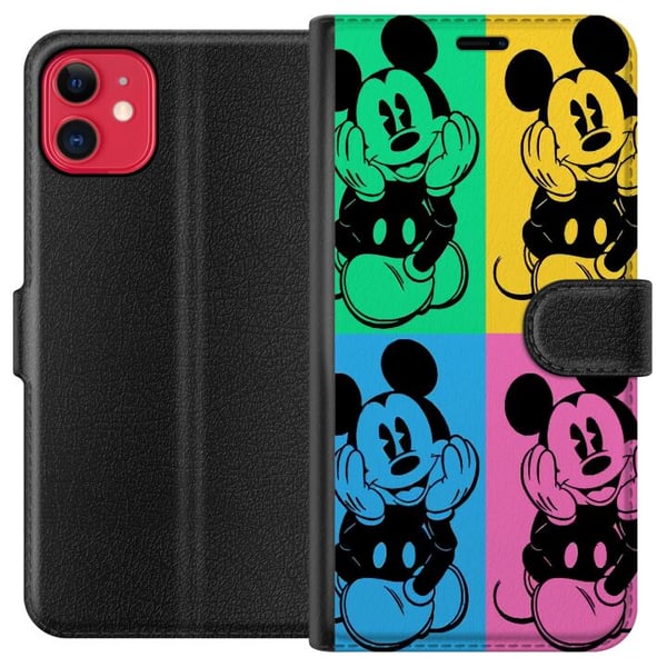 Kompatibel Tegnebogsetui til Apple iPhone 11 Disney Mickey Mouse plakat popkunst farverig tegnefilm retroserie Andy Warhol-stil klassisk figurkunst Kompatibel Tegnebogsetui til Apple iPhone 11 Disney Mickey Mouse plakat popkunst farverig tegnefilm retroserie Andy Warhol-stil klassisk figurkunst