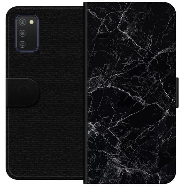 Kompatibelt Lommeboketui til Samsung Galaxy A03s Marmor Svart