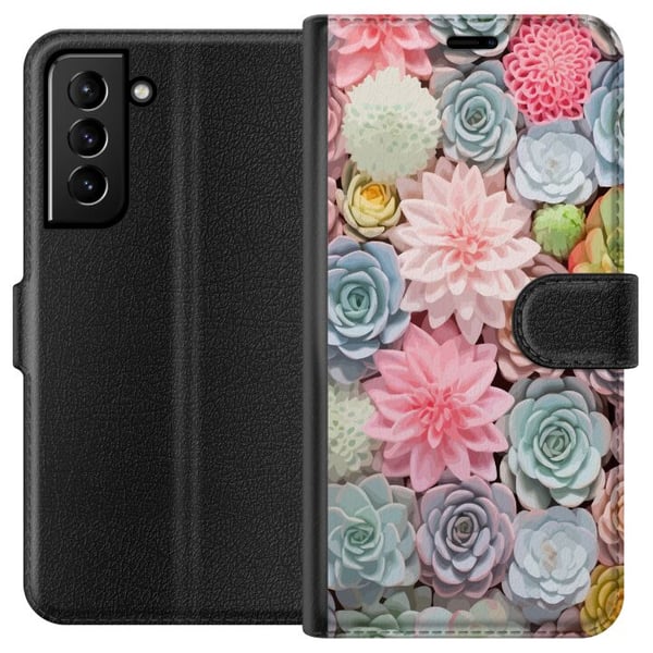 Kompatibelt Lommeboketui til Samsung Galaxy S21+ 5G Grønne planter Kompatibelt Lommeboketui til Samsung Galaxy S21+ 5G Grønne planter