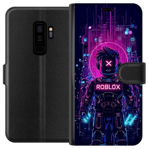 Kompatibelt Lommeboketui til Samsung Galaxy S9+ Roblox Cyber Core Kraftfullt digitalt Roblox-design med lilla lys og futuristisk bakgrunn Kompatibelt Lommeboketui til Samsung Galaxy S9+ Roblox Cyber Core Kraftfullt digitalt Roblox-design med lilla lys og futuristisk bakgrunn