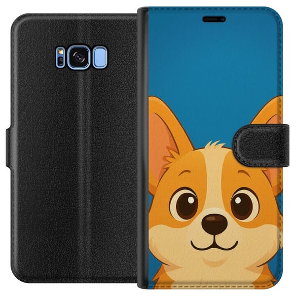 Kompatibelt Plånboksfodral till Samsung Galaxy S8 Hello Corgi Kompatibelt Plånboksfodral till Samsung Galaxy S8 Hello Corgi