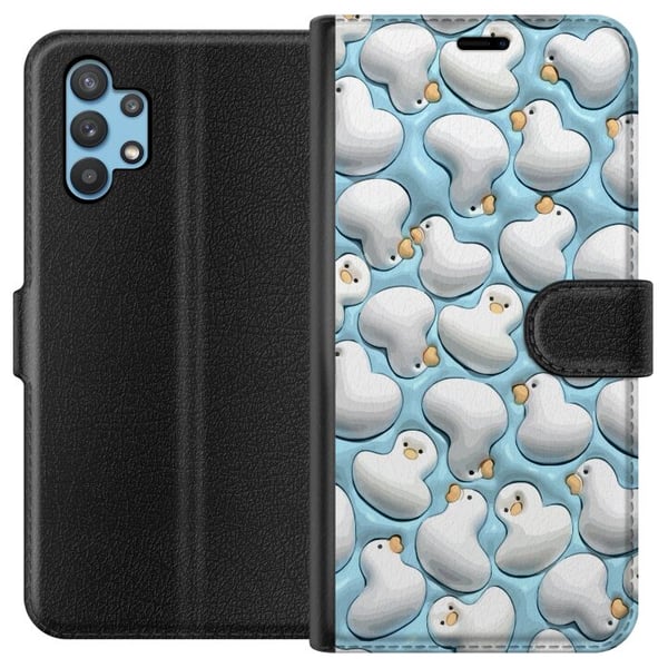 Kompatibelt Plånboksfodral till Samsung Galaxy A32 5G Bubbliga Ankor Blå Kompatibelt Plånboksfodral till Samsung Galaxy A32 5G Bubbliga Ankor Blå