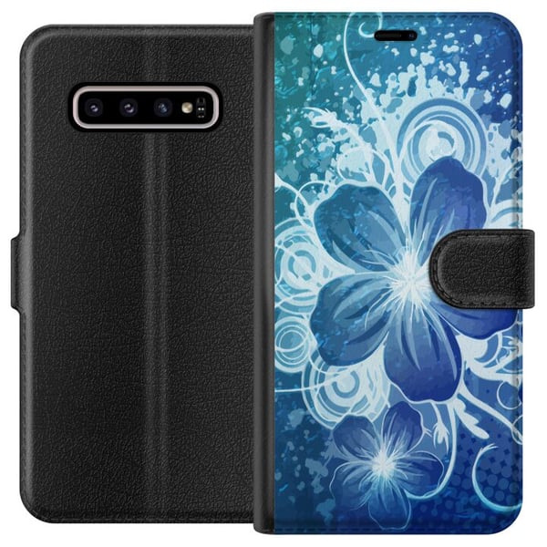 Kompatibelt Plånboksfodral till Samsung Galaxy S10+ Blomma