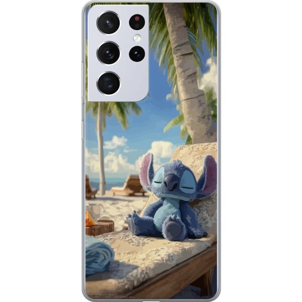 Kompatibelt Mobildeksel til Samsung Galaxy S21 Ultra 5G Stitch Disney-figur med tropisk strandmotiv Kompatibelt Mobildeksel til Samsung Galaxy S21 Ultra 5G Stitch Disney-figur med tropisk strandmotiv