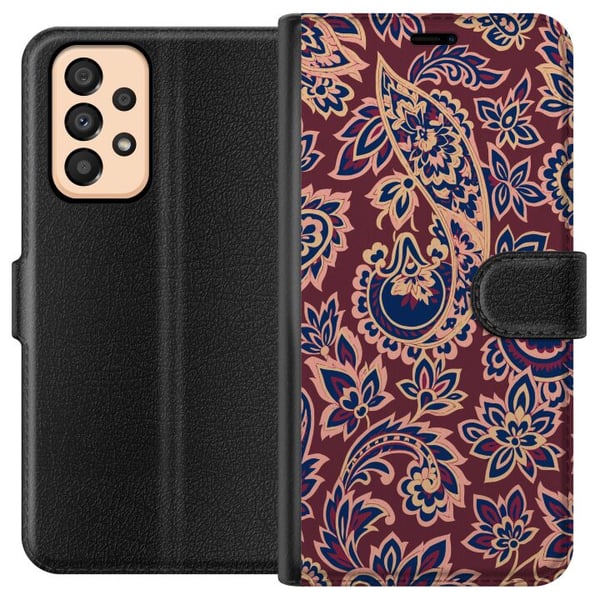 Yhteensopiva Lompakkokotelo Samsung Galaxy A33 5G Paisley itämainen kuvio boho intialainen kuvio vintage koristeet kukat retro tekstiili tapetti kori Yhteensopiva Lompakkokotelo Samsung Galaxy A33 5G Paisley itämainen kuvio boho intialainen kuvio vintage koristeet kukat retro tekstiili tapetti kori