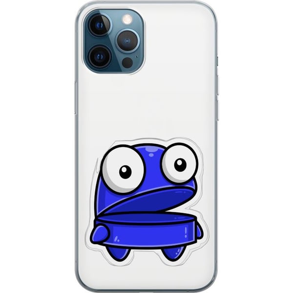 Yhteensopiva Puhelinkuori Apple iPhone 12 Pro Sininen piirroshahmo, jolla on avoin ilme ja suuret silmät hauskassa ja kepeässä kuvituksessa Yhteensopiva Puhelinkuori Apple iPhone 12 Pro Sininen piirroshahmo, jolla on avoin ilme ja suuret silmät hauskassa ja kepeässä kuvituksessa