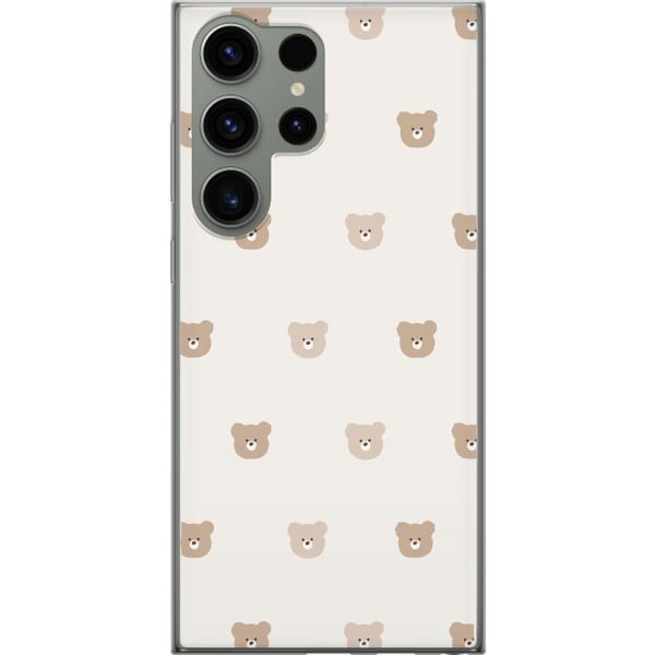 Kompatibel Mobilcover til Samsung Galaxy S23 Ultra Teddybaggrund - søde teddybjørne mod en blød baggrund Kompatibel Mobilcover til Samsung Galaxy S23 Ultra Teddybaggrund - søde teddybjørne mod en blød baggrund
