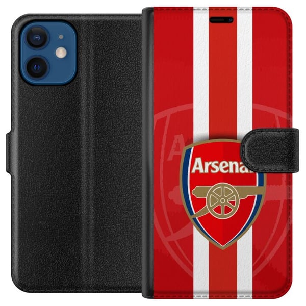 Kompatibelt Lommeboketui til Apple iPhone 12 Arsenal-logo med rød-hvit bakgrunn, klassisk fotballdesign for klubbens ekte fans
