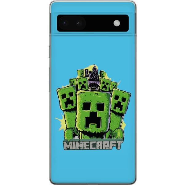 Yhteensopiva Puhelinkuori Google Pixel 6a Minecraft Creeper -armeija piirretyssä tyylissä – vihreä Creeper-kuvitus klassisella Minecraft-teemalla pel