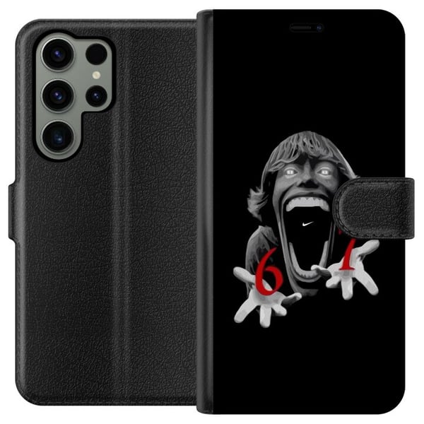 Kompatibelt Lommeboketui til Samsung Galaxy S23 Ultra 67-meme-skrekkansikt svart og rødt – skrekk-inspirert viral 6–7-design med sterk kontrast og ik