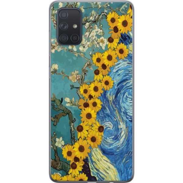 Kompatibel Mobilcover til Samsung Galaxy A71 Van Gogh plakat solsikke Stjernenat kunst blomster maleri kunstnerisk retro kunst impressionisme design