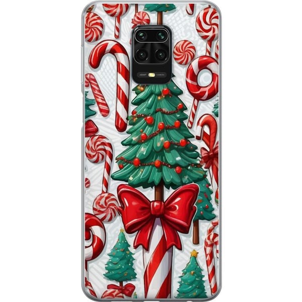 Kompatibel Mobilcover til Xiaomi Redmi Note 9S Juletræ plakat juletræ sukkerstang slik høytidsslik julemotiv retro sukkerstænger design kunst