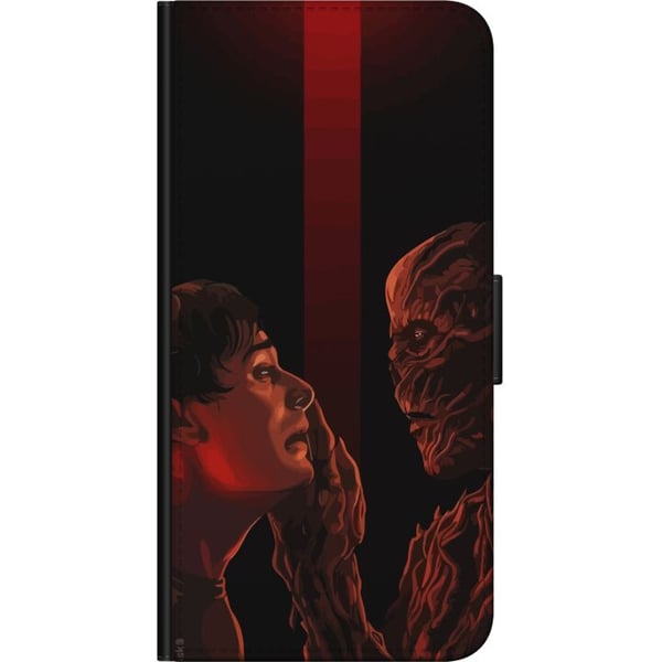 Kompatibelt Lommeboketui til Samsung Galaxy A03s Mørk fantasyillustrasjon som viser møtet mellom menneske og monster med sterk dramatikk