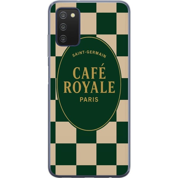 Kompatibelt Mobildeksel til Samsung Galaxy A03s Vintage kaféplakat Paris Café Royale fransk kaffelogo Saint Germain retro kjøkkenveggkunst dekor
