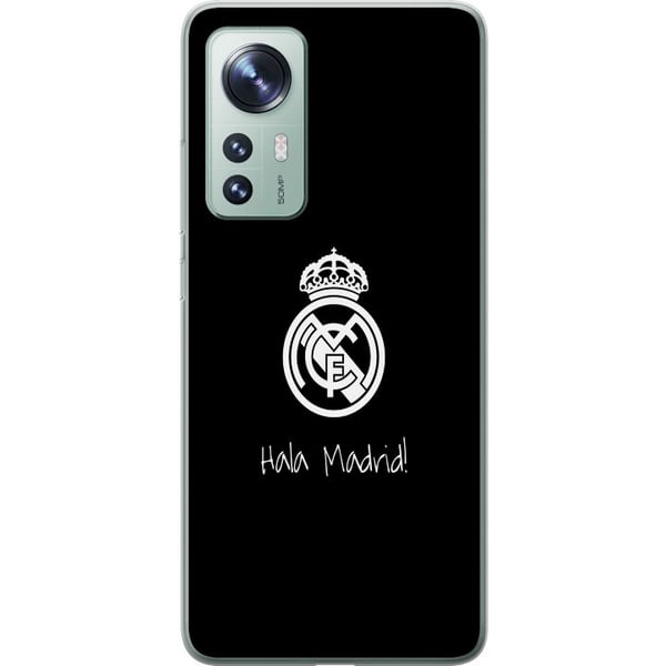 Yhteensopiva Puhelinkuori Xiaomi 12 Real Madrid Emblem Fotboll Stolthet Vit Guld Klubbmärke