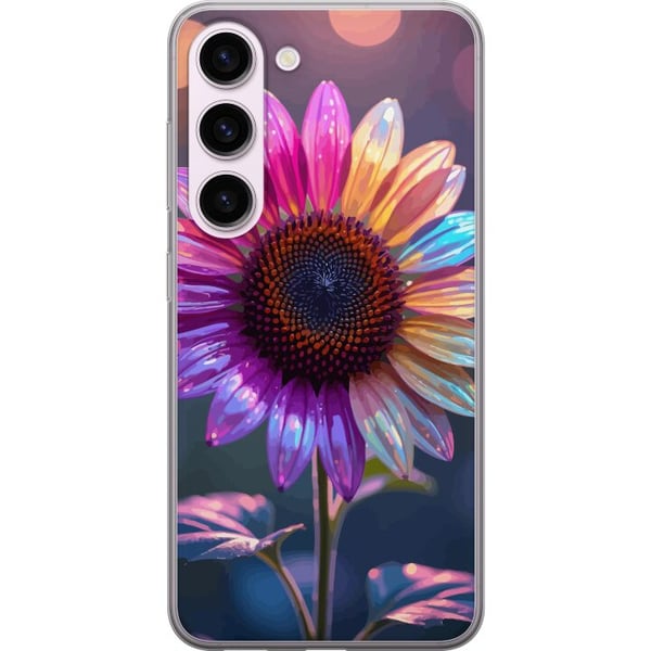 Kompatibel Mobilcover til Samsung Galaxy S23 Skinnende iriserende blomst i rosa, lilla og guld mod blød bokeh og lysspil Kompatibel Mobilcover til Samsung Galaxy S23 Skinnende iriserende blomst i rosa, lilla og guld mod blød bokeh og lysspil