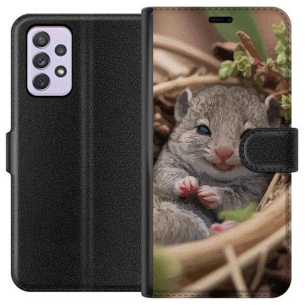 Kompatibel Tegnebogsetui til Samsung Galaxy A52s 5G Råtta Leende Djurmotiv Stadsmotiv Urban Grafisk Design