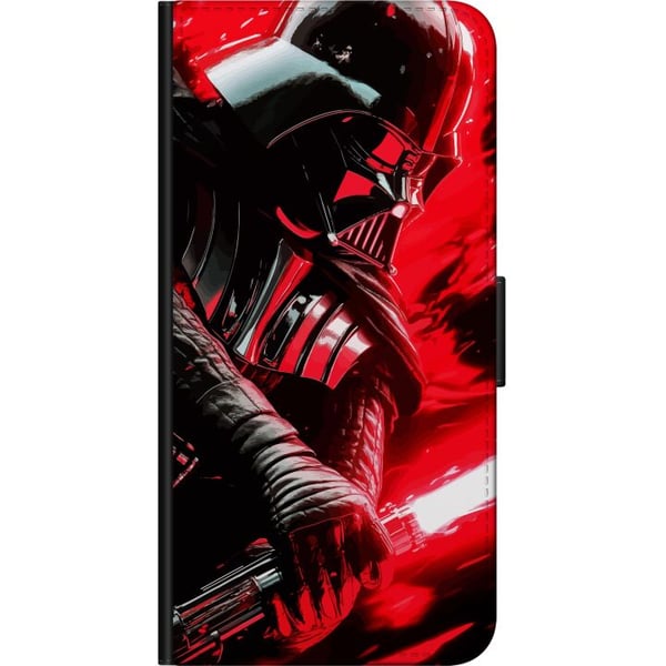 Yhteensopiva Lompakkokotelo Samsung Galaxy A20s Darth Vader punaisella valomiekalla, voimakas futuristinen design, joka on saanut inspiraationsa gala