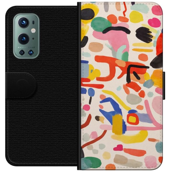 Kompatibelt Lommeboketui til OnePlus 9 Pro Lekent fargefyrverkeri i moderne abstrakt stil