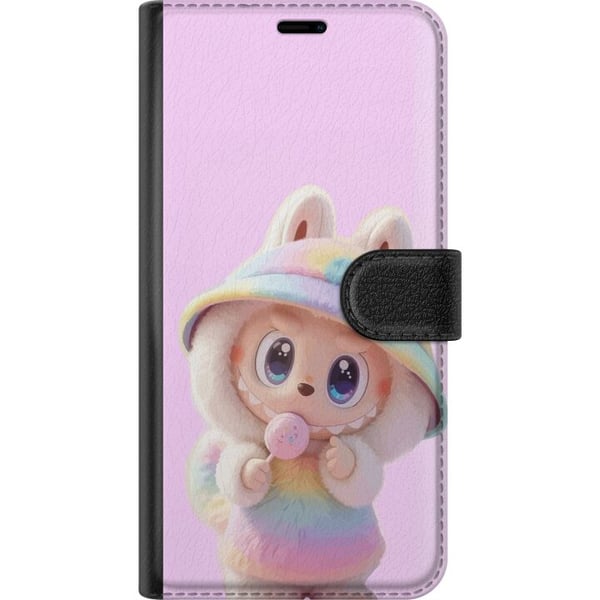 Kompatibel Tegnebogsetui til Samsung Galaxy S23 Rainbow Bunny Cutie – sødt motiv med pastelfarver og sød figur i hættetrøje