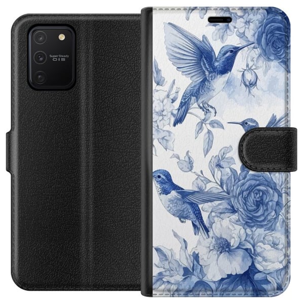 Kompatibelt Lommeboketui til Samsung Galaxy S10 Lite Blått mønster med fugler og blomster retro Kompatibelt Lommeboketui til Samsung Galaxy S10 Lite Blått mønster med fugler og blomster retro