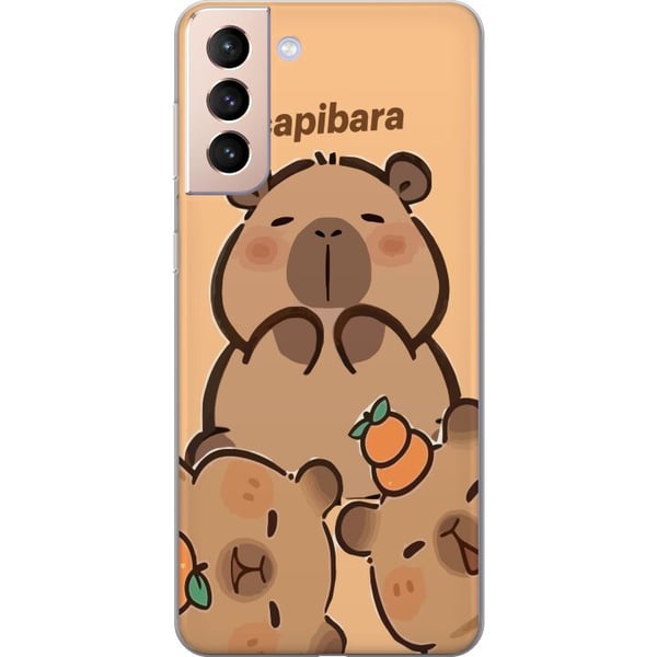 Kompatibel Mobilcover til Samsung Galaxy S21 Capybara kawaii sød figur samlerobjekt