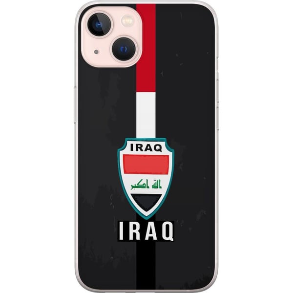 Kompatibel Mobilcover til Apple iPhone 13 Iraks flag med emblem i rødt, hvidt og sort – et kraftfuldt design, der udtrykker historie og stolthed