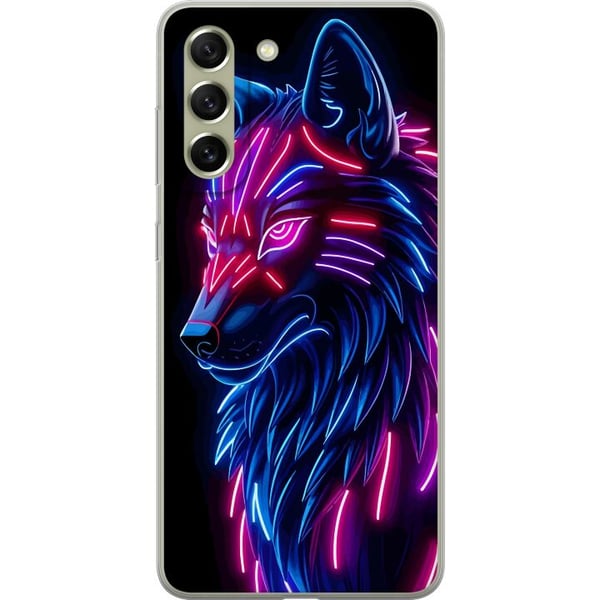 Yhteensopiva Puhelinkuori Samsung Galaxy S21 FE 5G Neonvalaistu susi sinisessä ja vaaleanpunaisessa valossa futuristisella cyberpunk-tunnelmalla Yhteensopiva Puhelinkuori Samsung Galaxy S21 FE 5G Neonvalaistu susi sinisessä ja vaaleanpunaisessa valossa futuristisella cyberpunk-tunnelmalla