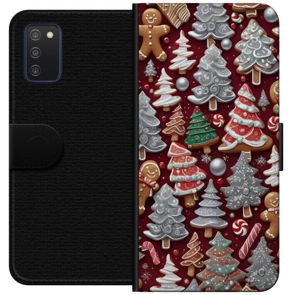 Kompatibelt Lommeboketui til Samsung Galaxy A03s julekaker julekaker pepperkaker grantrær pepperkaker julemotiv polkastang juletre design