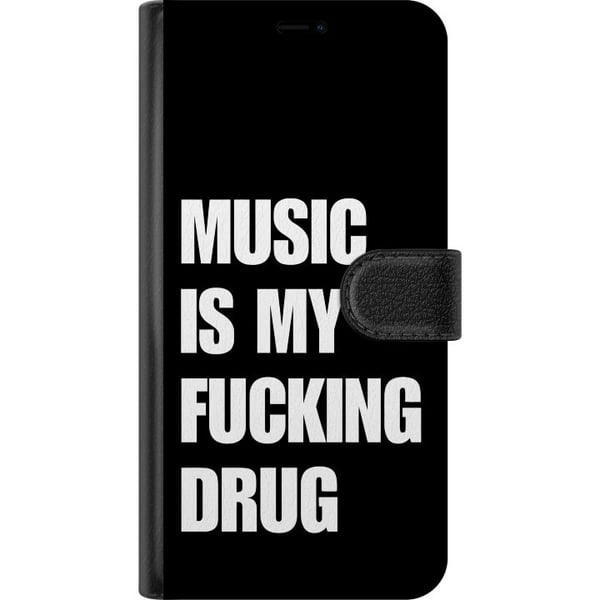 Kompatibelt Plånboksfodral till Apple iPhone 11 Tydlig svart bakgrund med stark vit text som uttrycker passion för musik i kraftfull rakt modern stil