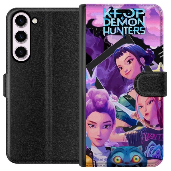 Kompatibel Tegnebogsetui til Samsung Galaxy S23+ K-Pop Demon Hunters anime-inspireret futuristisk by med tre heltinder og lilla neonlys Kompatibel Tegnebogsetui til Samsung Galaxy S23+ K-Pop Demon Hunters anime-inspireret futuristisk by med tre heltinder og lilla neonlys