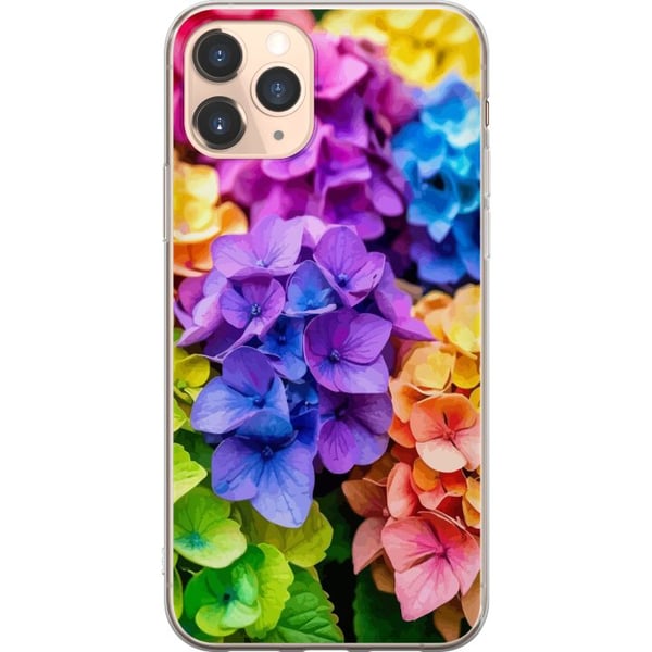 Kompatibel Mobilcover til Apple iPhone 11 Pro Hortensia hortensiablomster farverige blomster regnbue blomstermønster lilla pink blå gul orange kunst