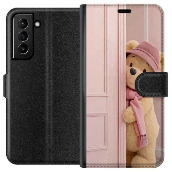 Kompatibelt Lommeboketui til Samsung Galaxy S21+ 5G Beige bamse med hatt og skjerf, romantisk lys design med varm tone og en myk, stilren følelse Kompatibelt Lommeboketui til Samsung Galaxy S21+ 5G Beige bamse med hatt og skjerf, romantisk lys design med varm tone og en myk, stilren følelse