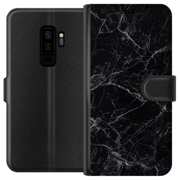 Kompatibelt Lommeboketui til Samsung Galaxy S9+ Marmor Svart Kompatibelt Lommeboketui til Samsung Galaxy S9+ Marmor Svart