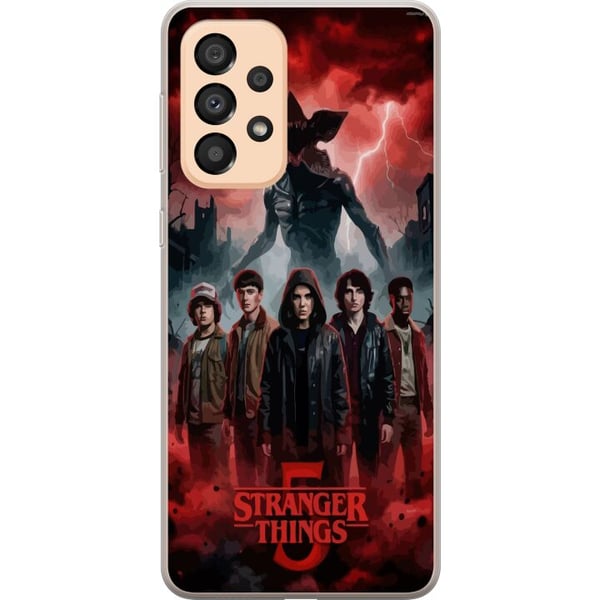 Yhteensopiva Puhelinkuori Samsung Galaxy A33 5G Tumma Stranger Things -henkinen fantasi kuvitus, jossa on ukkosta ja dramaattinen kauhutunnelma