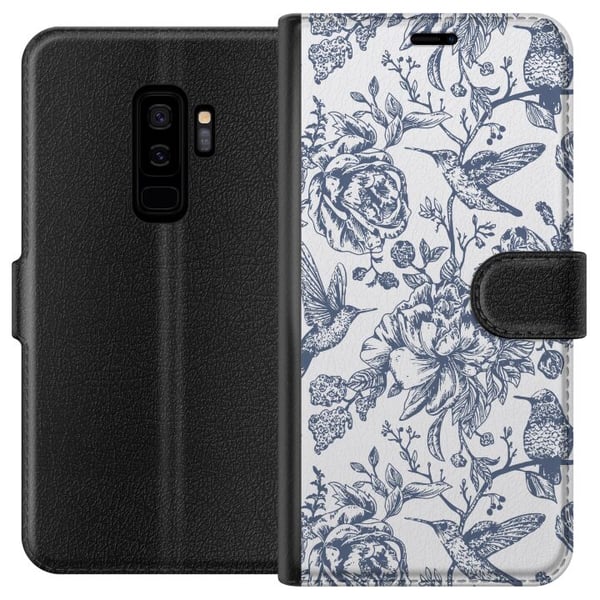 Kompatibelt Lommeboketui til Samsung Galaxy S9+ Blomster & Fugler - Romantiskt Vintage-stil Mønster Kompatibelt Lommeboketui til Samsung Galaxy S9+ Blomster & Fugler - Romantiskt Vintage-stil Mønster