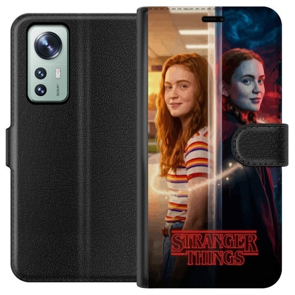 Yhteensopiva Lompakkokotelo Xiaomi 12 Max Mayfield jaetussa muotokuvassa arkisen valon ja Stranger Things -tyylisen pimeän rinnakkaismaailman välillä