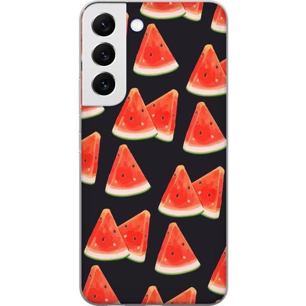 Kompatibelt Mobilskal till Samsung Galaxy S22 5G Watermelon summer pattern – fräsch vattenmelon design med röda fruktskivor mot mörk bakgrund Kompatibelt Mobilskal till Samsung Galaxy S22 5G Watermelon summer pattern – fräsch vattenmelon design med röda fruktskivor mot mörk bakgrund