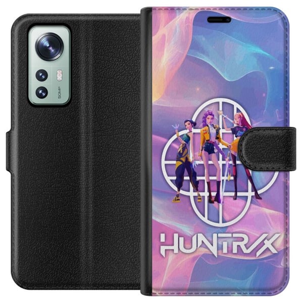 Yhteensopiva Lompakkokotelo Xiaomi 12 Huntrix Neon Trio Kpop Demon Hunter Värikäs futuristinen design, jossa on kolme naispuolista sankaria pastellis