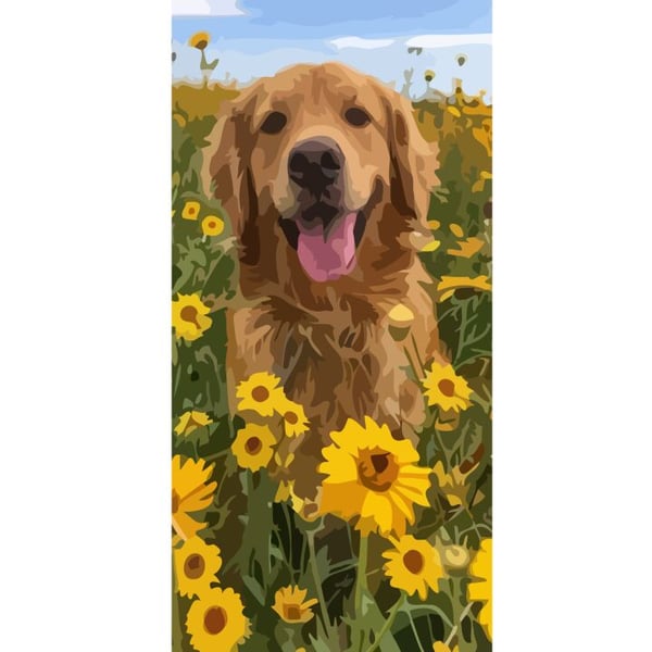 Yhteensopiva Lompakkokotelo Apple iPhone 13 Pro Golden Retriever Solrosfält Hundmotiv Natur Sommar Design